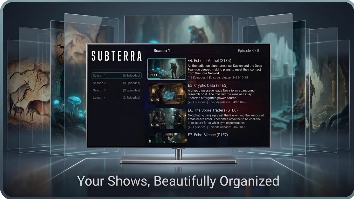 TellyNite program guide on TV